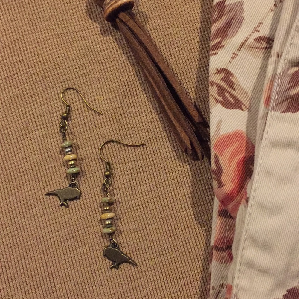 🦢 Bronzed Bird Earrings
